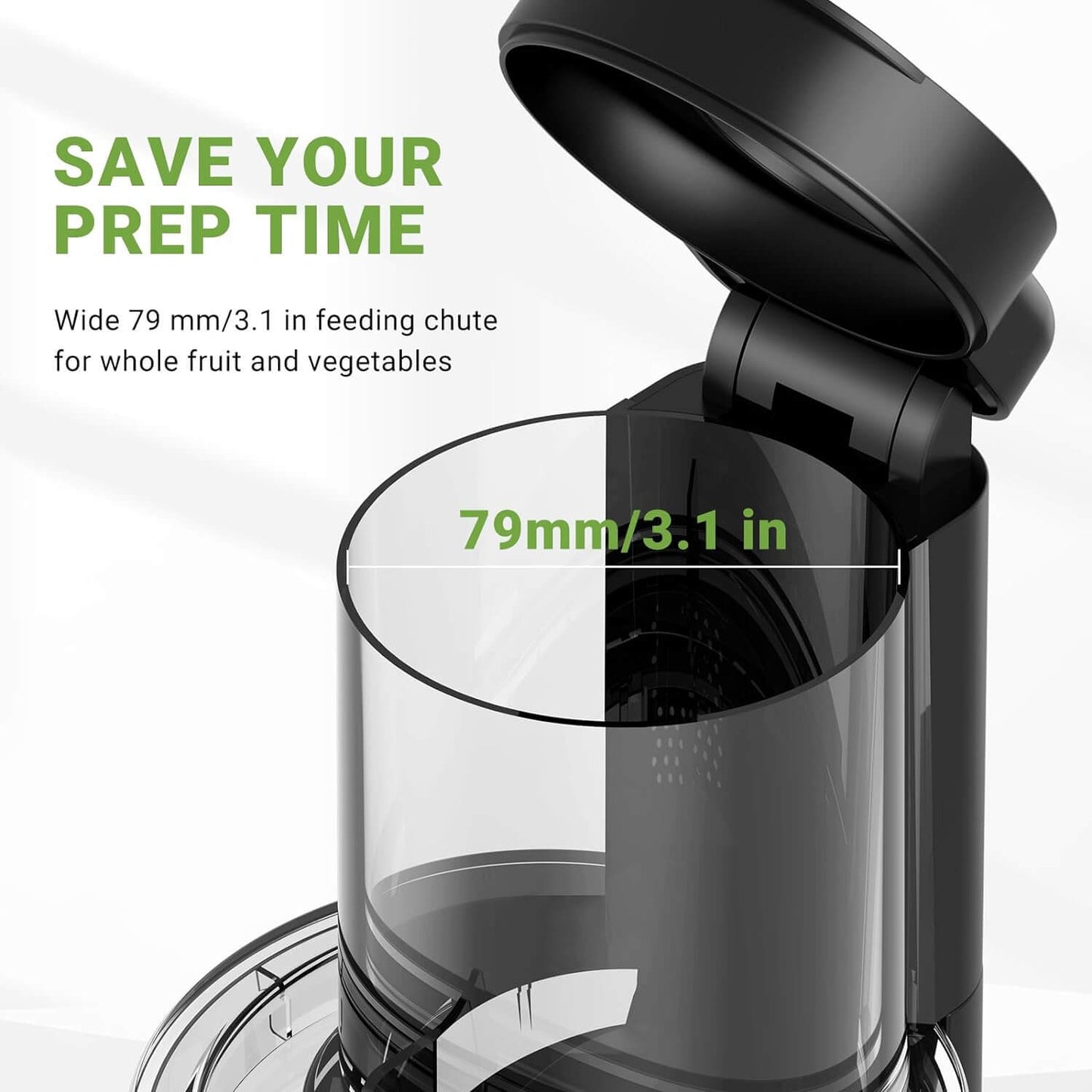 Amzchf Juicer Machine with Large Feed Chute for Whole Fruits